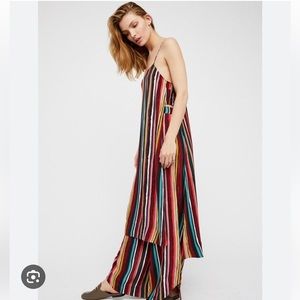 Free People Rainbow Vintage Style Matching Set. Cropped under tank with long hem